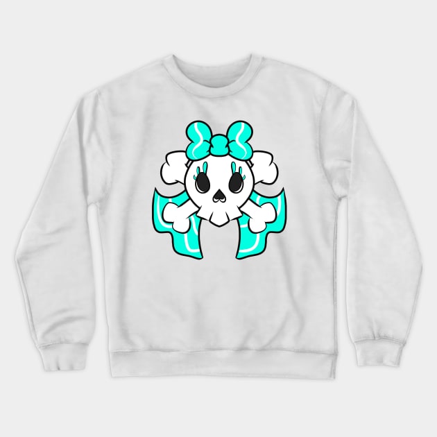 Pretty Skulls light blue ribbon Crewneck Sweatshirt by parrotina